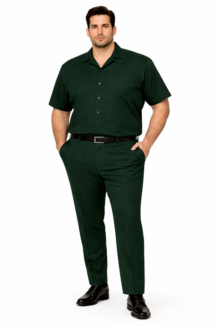 Mens Walking Suit in Color hunter green leisure suit casual Matching Shirt and Pants $99