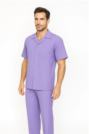 Mens Walking Suit in Color purple leisure suit casual Matching Shirt and Pants $99
