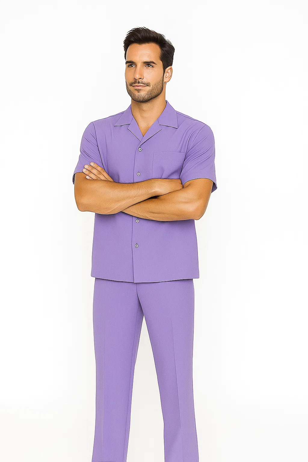 Mens Walking Suit in Color purple leisure suit casual Matching Shirt and Pants $99