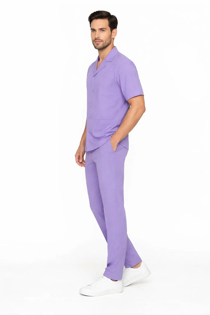 Mens Walking Suit in Color purple leisure suit casual Matching Shirt and Pants $99