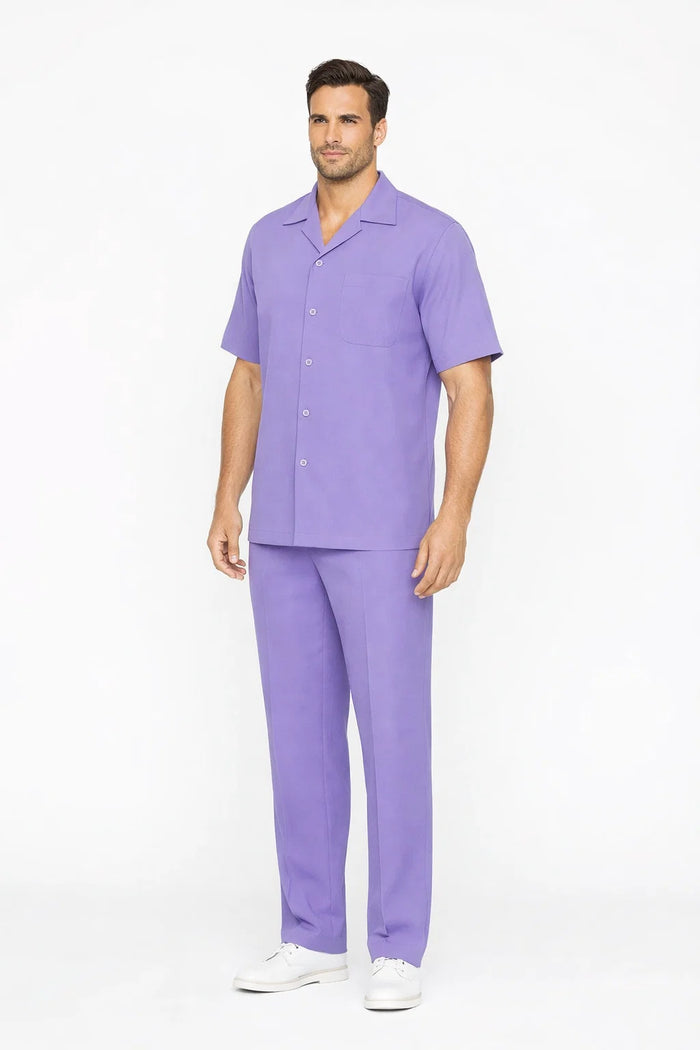 Mens Walking Suit in Color purple leisure suit casual Matching Shirt and Pants $99