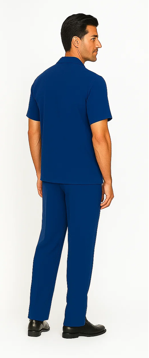 Mens Walking Suit in Color royal blue leisure suit casual Matching Shirt and Pants $99