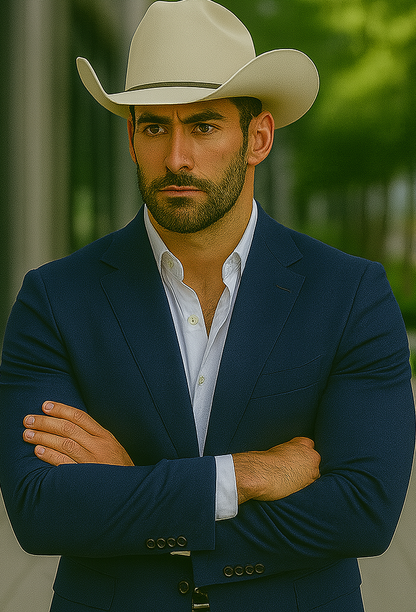 Mens Cowboy Blazer - Western Sport Coat in Color Navy Blue