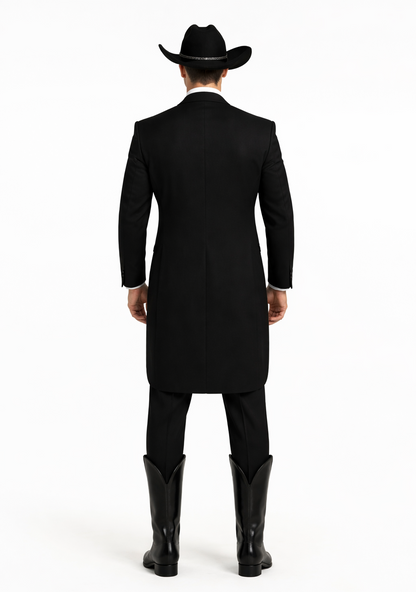 Men's Western Cowboy Tail Tuxedo in Black