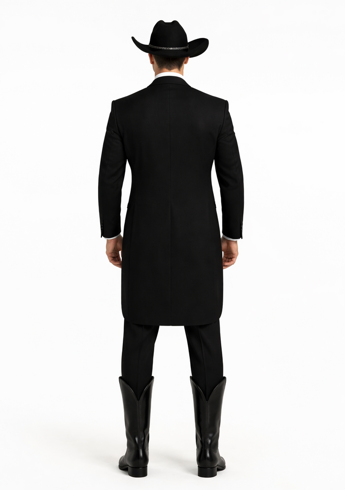 Men's Western Cowboy Tail Tuxedo in Black