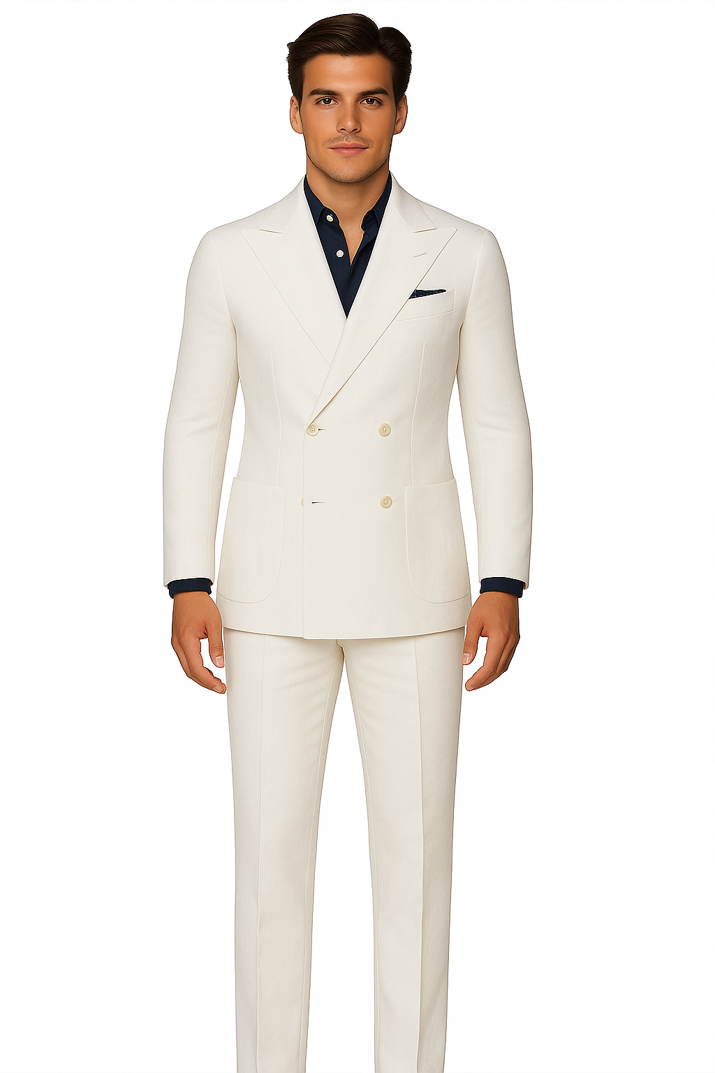 Linen Suit - Mens Summer Suits in White - Beach  Wedding 4 Button