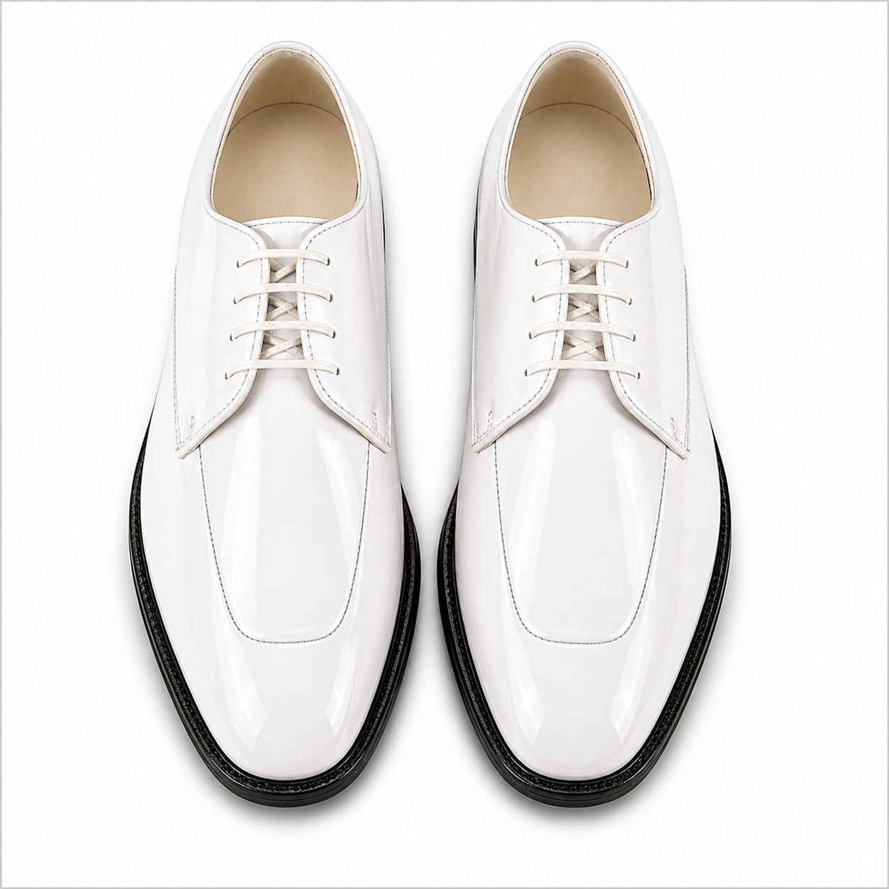 Men Dress Shoe TADI Oxford Formal Tuxedo for Prom & Wedding White Patent