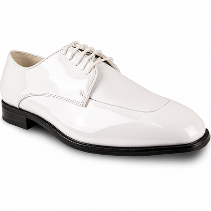 Men Dress Shoe TADI Oxford Formal Tuxedo for Prom & Wedding White Patent