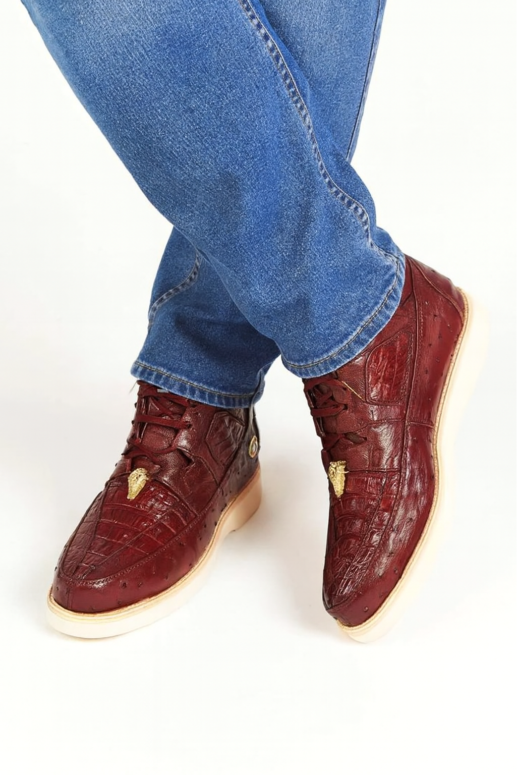 Men's Wild West Boots Caiman and Ostrich Skin Shoe 2ZA050206