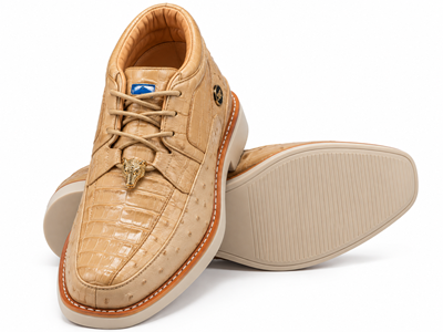 Men's Wild West Boots Caiman and Ostrich Skin Shoe 2ZA050211