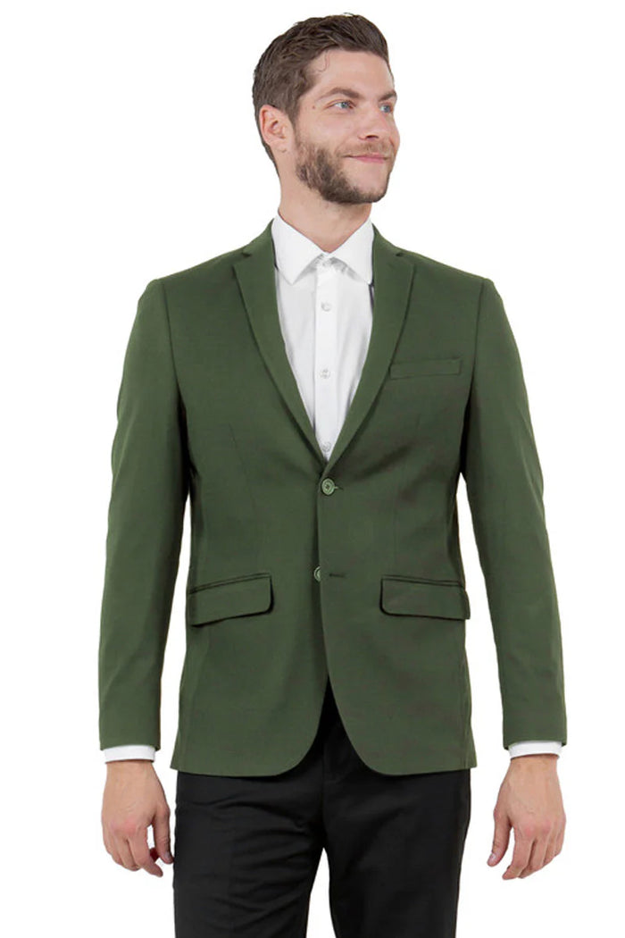 Mens Zegarie Brand Men's Basic Business Sport Coat Blazer in Hunter Green