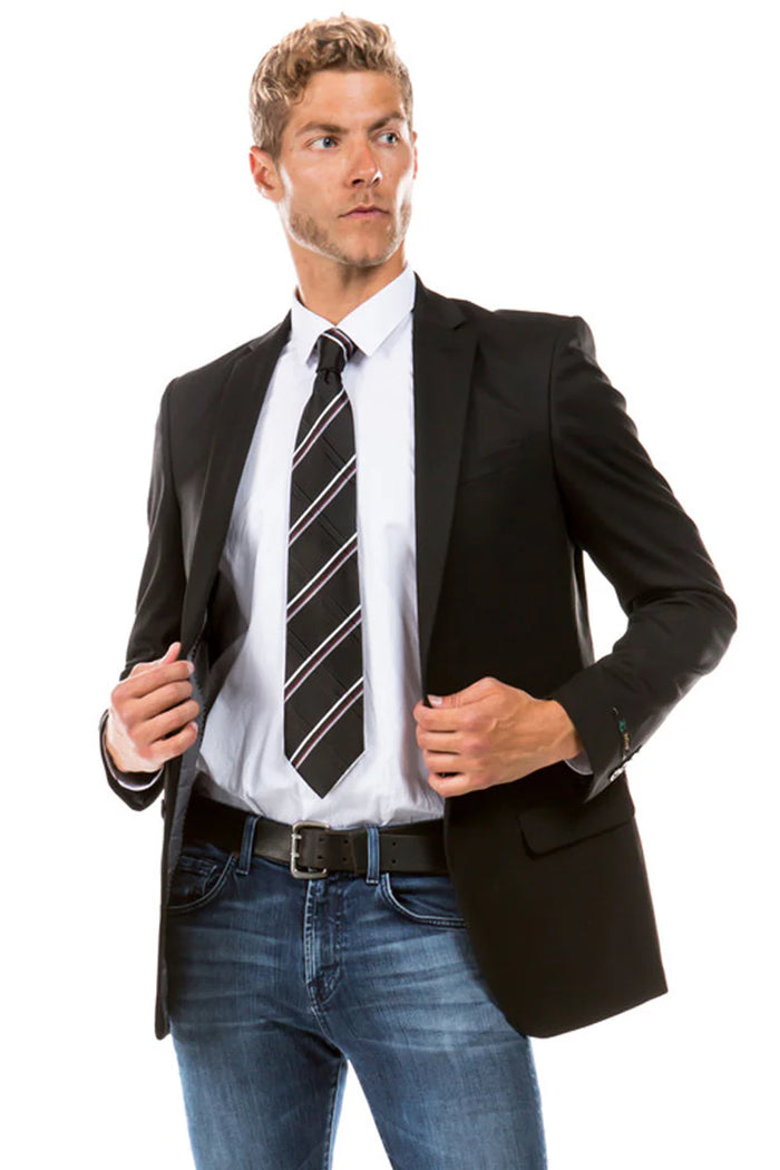 Mens Zegarie Brand Men's Designer Suit Separate Jacket in Black