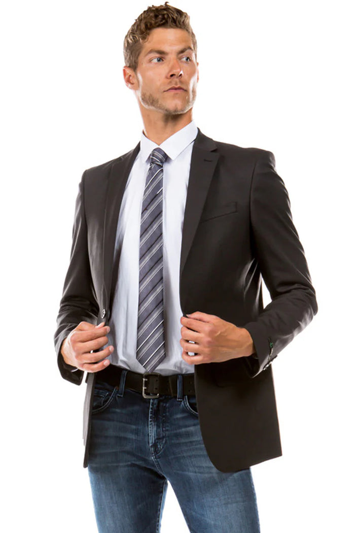 Mens Zegarie Brand Men's Designer Suit Separate Jacket in Charcoal Grey
