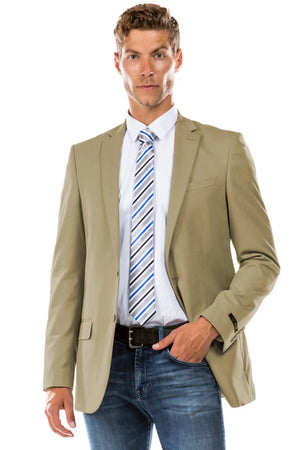 Mens Zegarie Brand Men's Designer Suit Separate Jacket in Tan