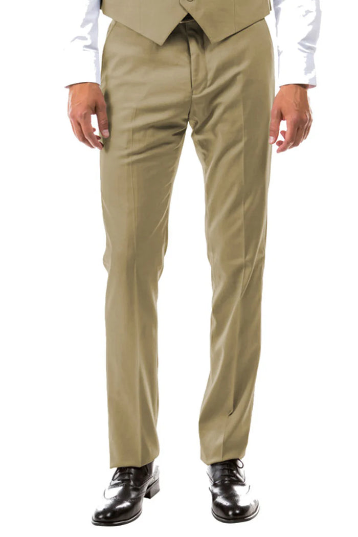 Mens Zegarie Brand Men's Designer Wool Suit Separate Pants in Tan