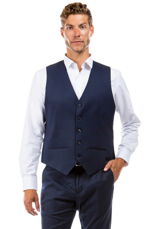 Mens Zegarie Brand Men's Designer Wool Suit Separate Vest in Navy