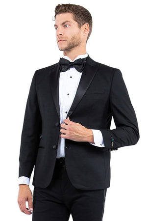 Mens Zegarie Brand Men's Modern Fit Two Button Notch Lapel Tuxedo Separates Jacket in Black
