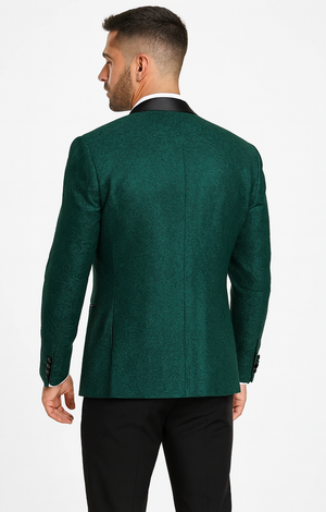 Hunter Green Groom Tuxedo with Floral Lace Vest  Luxury Mens Wedding Wear