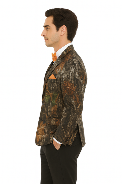 Western Tuxedo - Traje Para Hombre Novio - Cowboy Western Suit - Green and Brown Mix Pattern