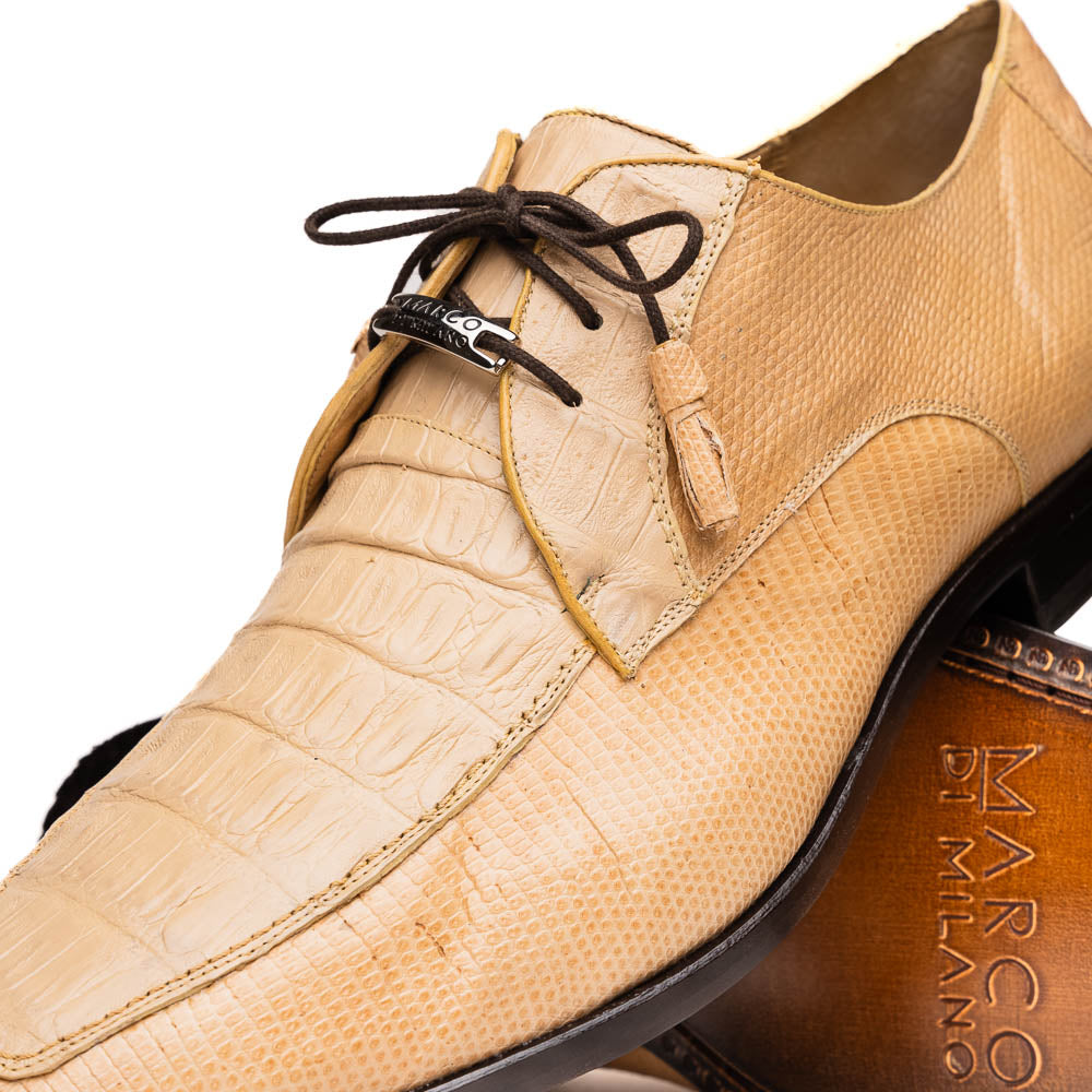 Marco Di Milano Merida Orix Lizard & Caiman Crocodile  Oxfords Shoes