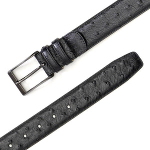 Mezlan Ostrich Skin Belt Black (AO8146 )