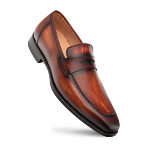 Mezlan Avenue Rubber Sole Penny Loafers Cognac / Rust (20910)