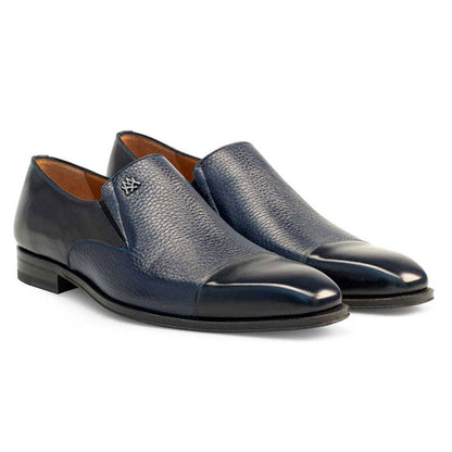 Mezlan Milani Deerskin Cap Toe Loafers Blue (18984)