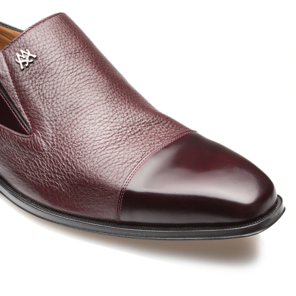 Mezlan Milani Deerskin Cap Toe Loafers Burgundy (18984)