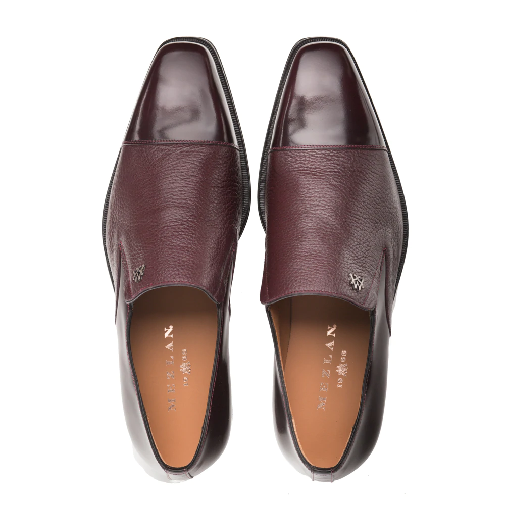 Mezlan Milani Deerskin Cap Toe Loafers Burgundy (18984)