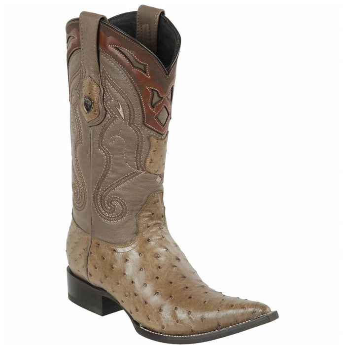 Ostrich Pointy Cowboy Boots Mink