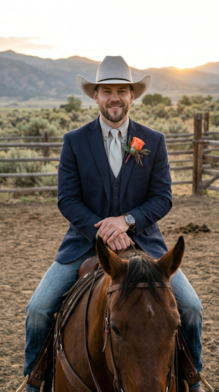 Men’s Western Style Blazer, Classic Cowboy Suit Jacket for Weddings and Country Events in Black, Navy, Sapphire Blue, Charcoal and Olive