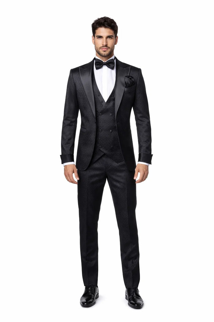 Modern Men's Black Suit - Rossi Man Ford Slim Fit Design | RM1912