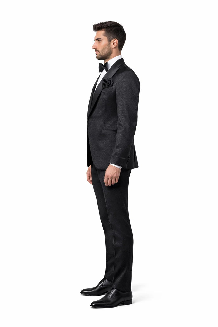 Modern Men's Black Suit - Rossi Man Ford Slim Fit Design | RM1912