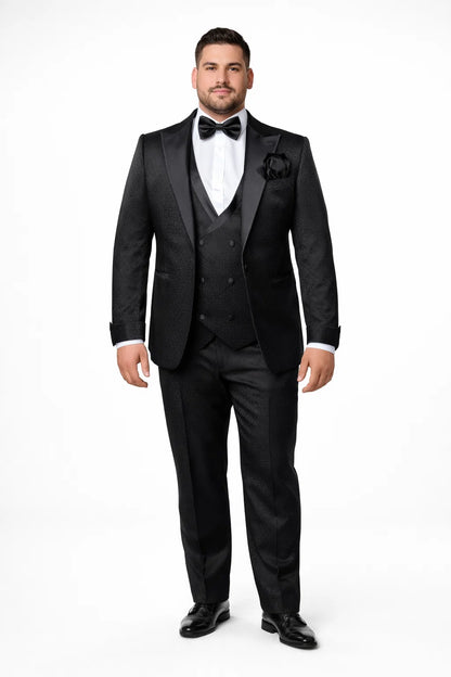 Modern Men's Black Suit - Rossi Man Ford Slim Fit Design | RM1912
