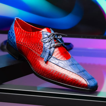 Marco Di Milano Moncalieri - Navy & Red Leather Loafers
