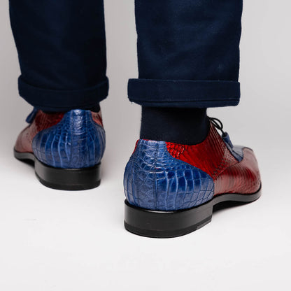 Marco Di Milano Moncalieri - Navy & Red Leather Loafers