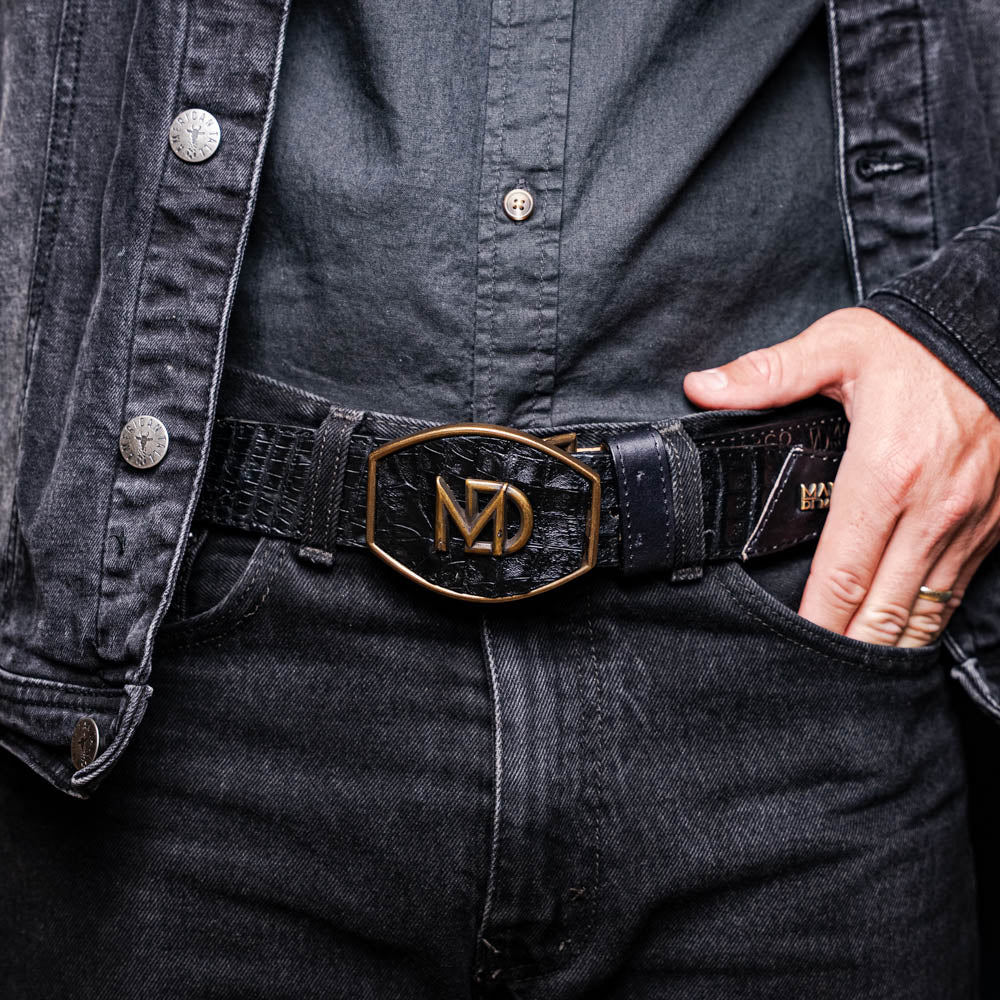 Marco Di Milano Montana Belt Black Leather Loafer