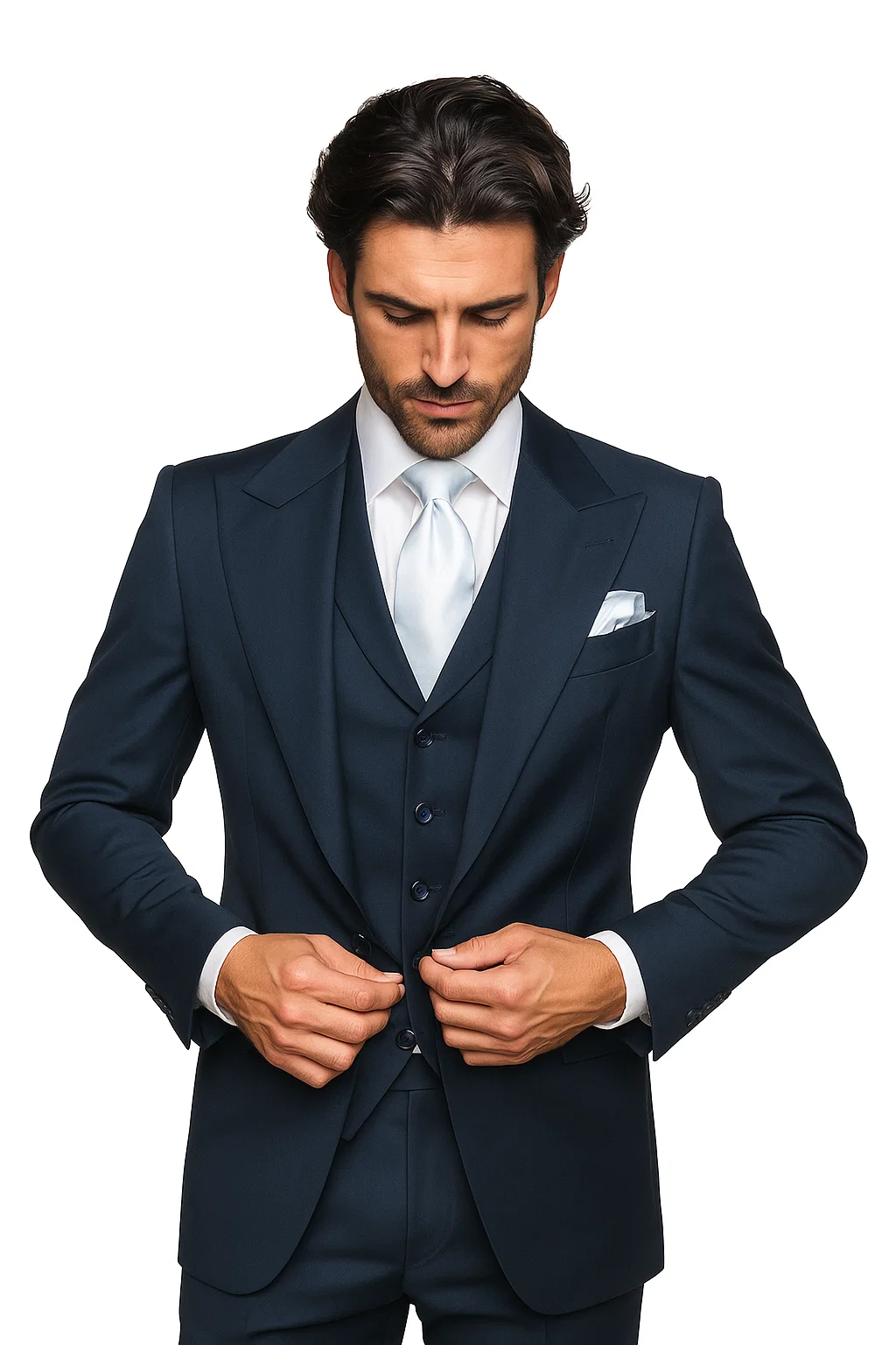 Navy Single Breast Lapel by Rossiman
