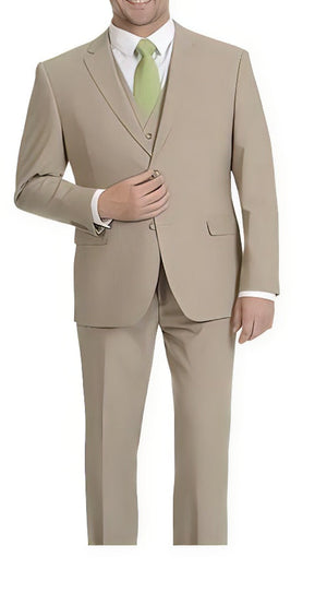 Brand: Caravelli Collezione Suit - Caravelli Suit - Caravelli italy Caravelli Men's  2 Button Tan Vested Slim Fit Fully Lined Suit