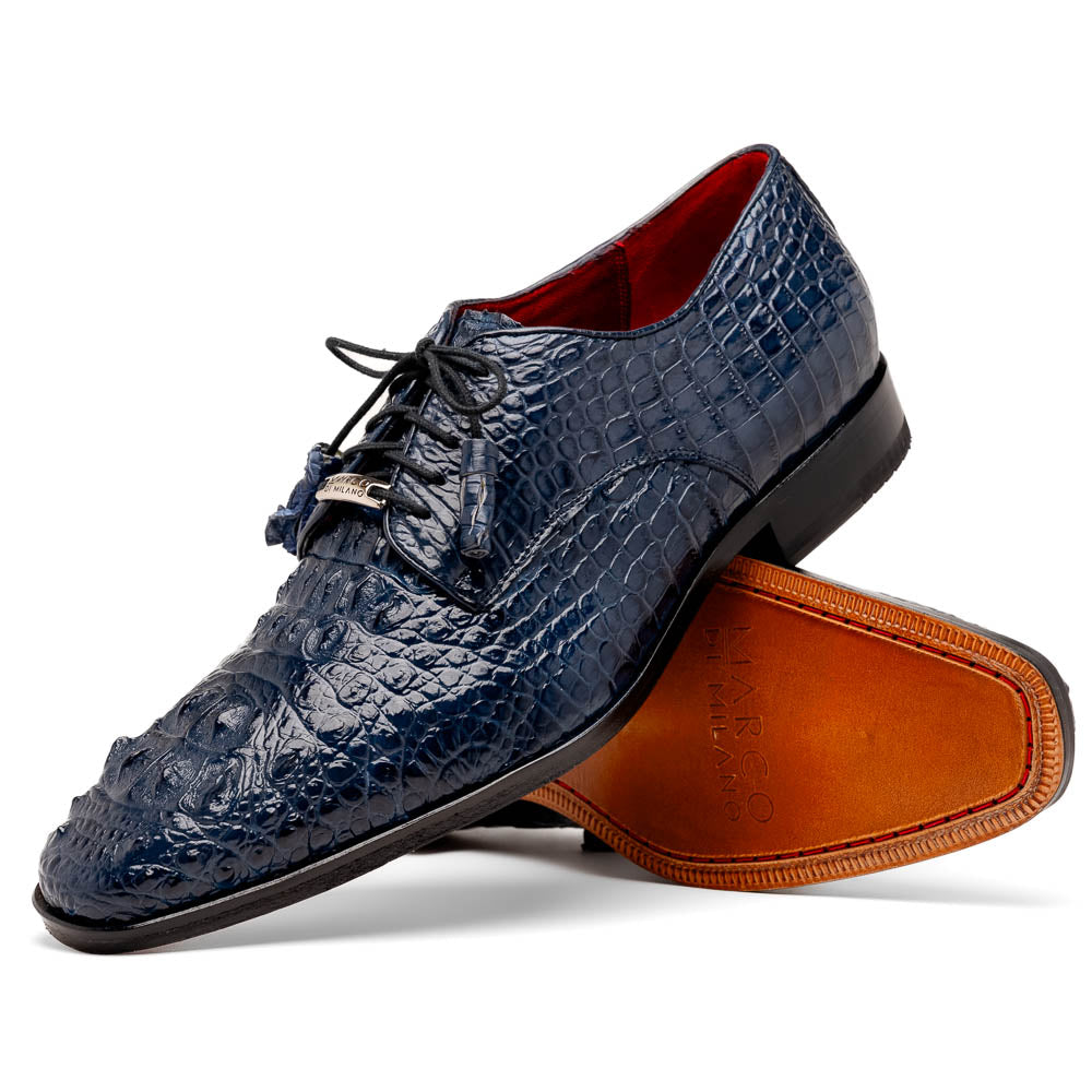 Marco Di Milano Nilo Navy Nile Crocodile Derby Shoe