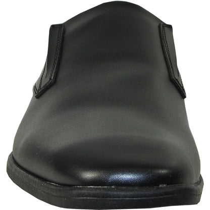 Bravo Mens Plain Pointy Square Toe Dress Loafer in Black - Men's Dress Shoes