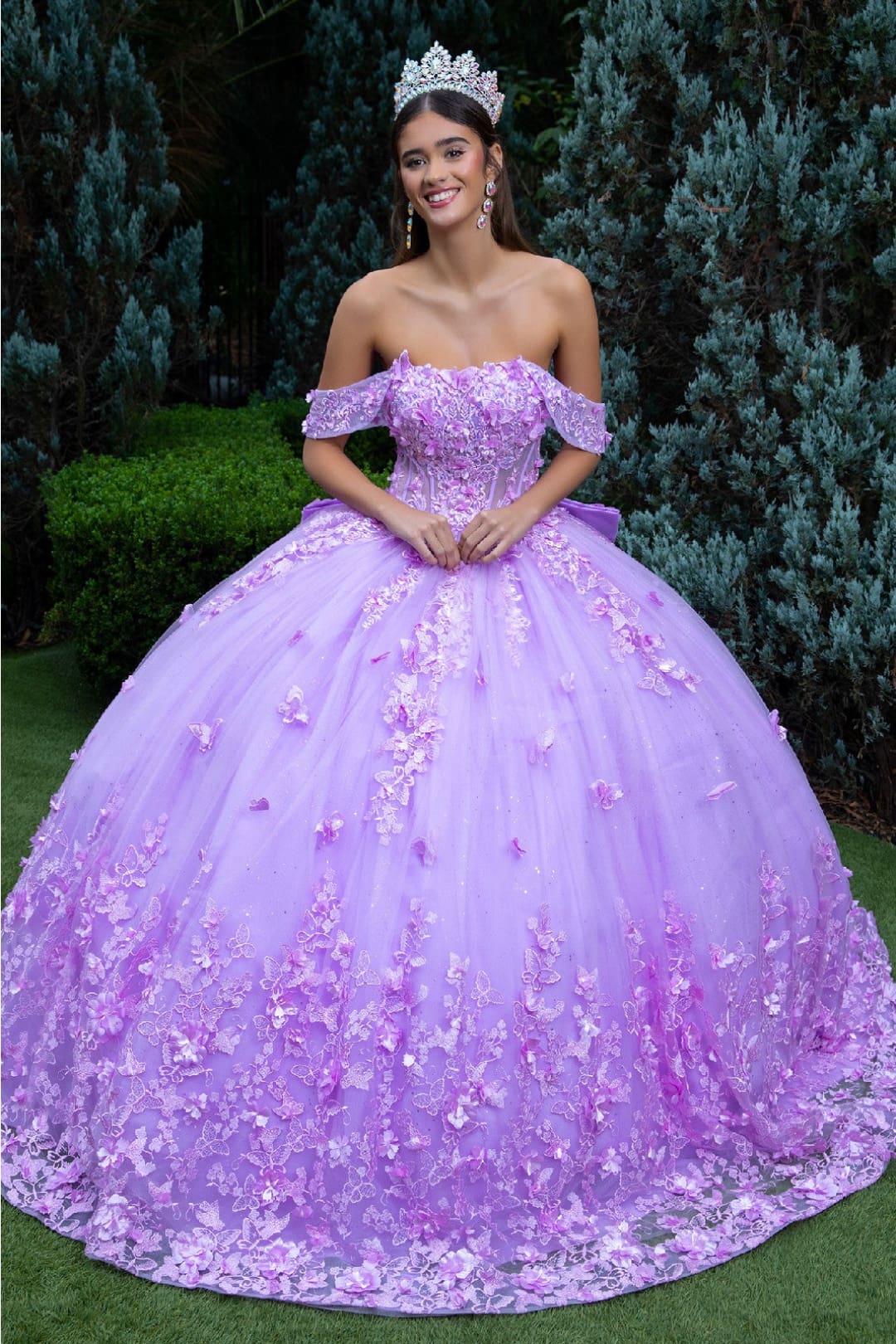 Off Shoulder Bow Ball Gown by GLS Gloria GL3524 - Quinceanera Dresses