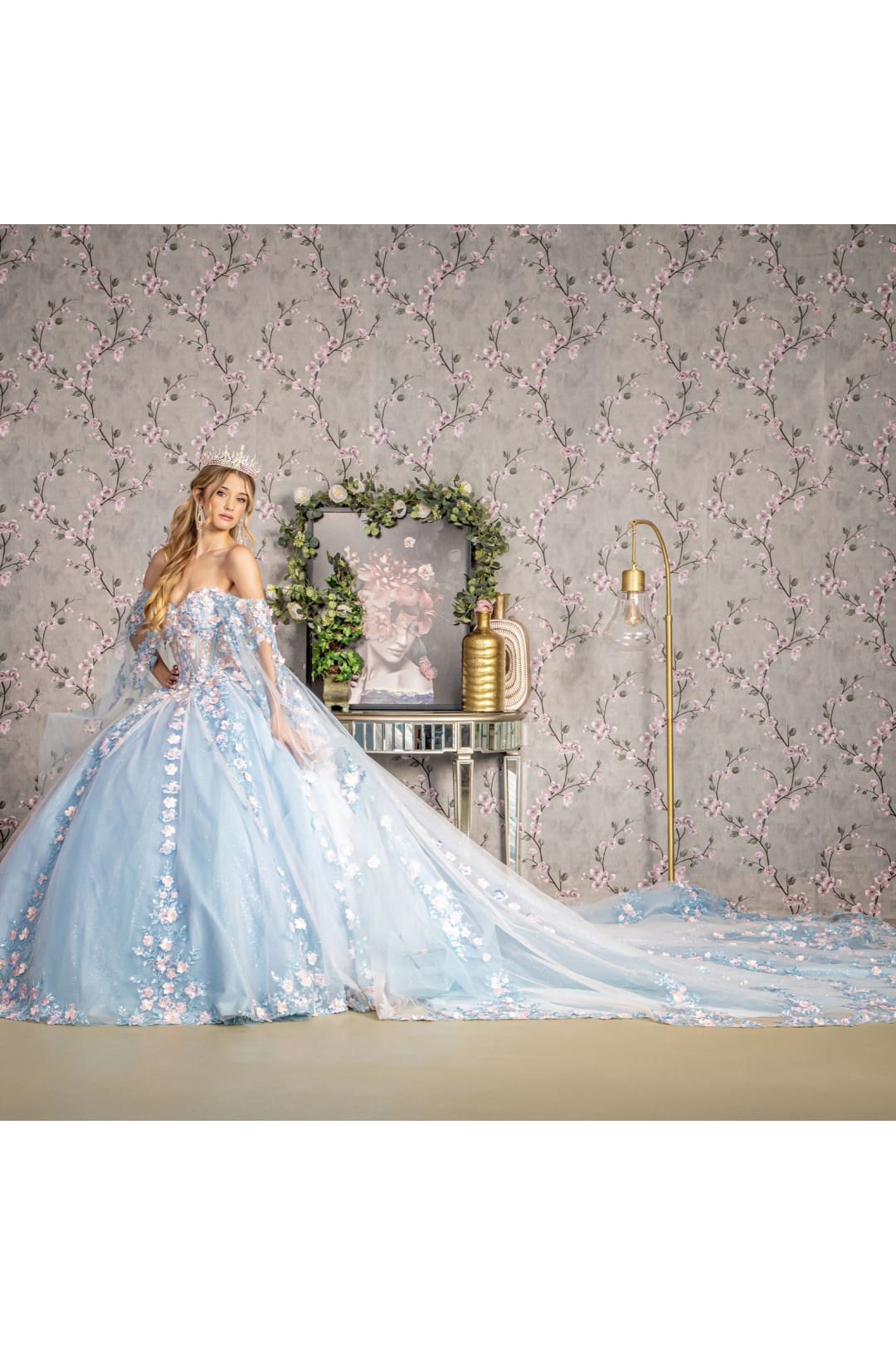 Off Shoulder Cape Sleeve Ball Gown by GLS Gloria GL3468 - Quinceanera Dresses