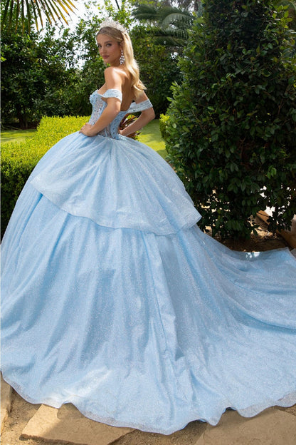 Off Shoulder Corset Ball Gown by GLS Gloria GL3527 - Quinceanera Dresses