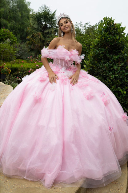 Off Shoulder Corset Ball Gown by GLS Gloria GL3608 - Quinceanera Dresses