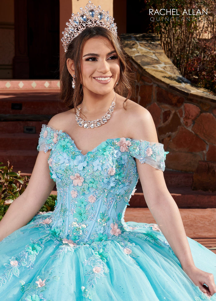 Rachel Allan RQ2179 Off Shoulder Corset Quinceanera Dress