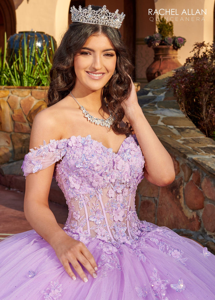 Rachel Allan RQ2179 Off Shoulder Corset Quinceanera Dress