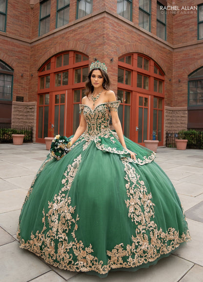 Rachel Allan RQ3129 Off Shoulder Fringe Quinceanera Dress