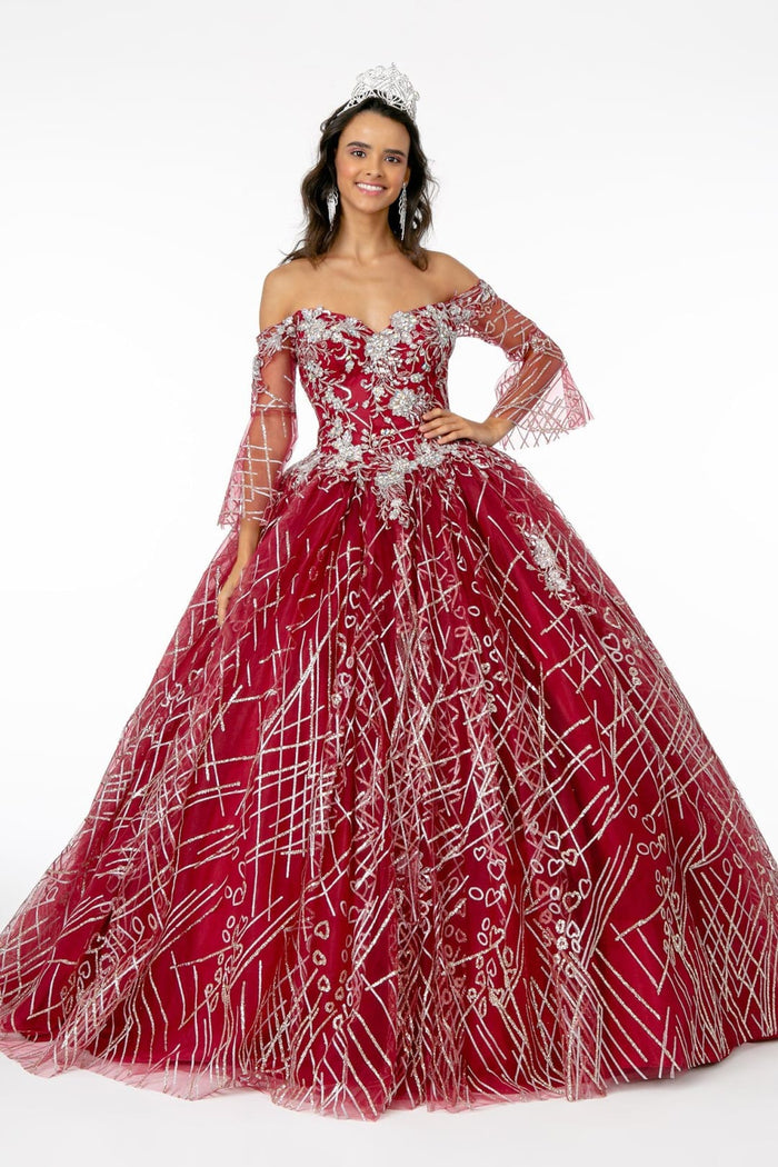 Off Shoulder Glitter Gown by Elizabeth KGL2911