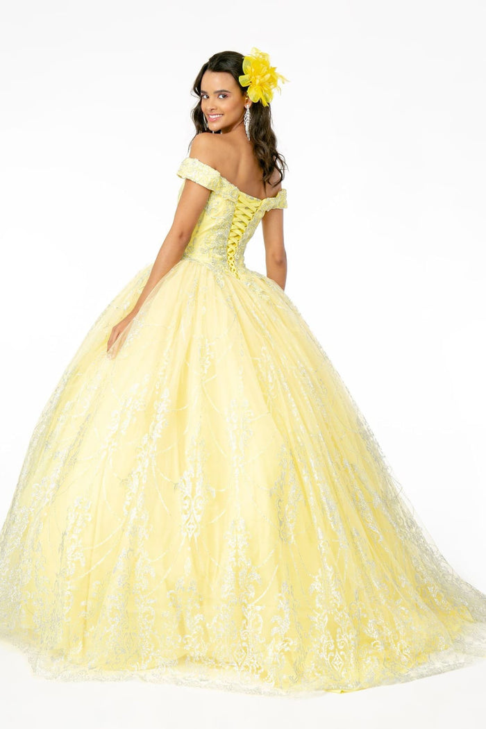 Off Shoulder Glitter Gown by Elizabeth KGL2910